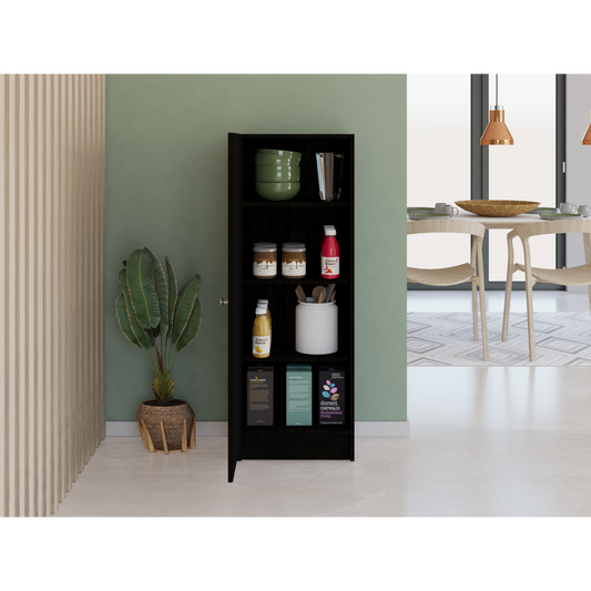 Uluru Kitchen Pantry, Single Door Cabinet, Four Interior Shelves