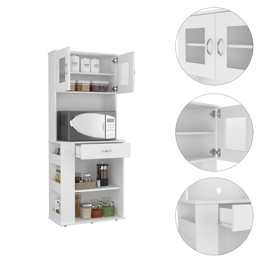 Victoria Pantry Double Door Cabinet, Three Side Shelves