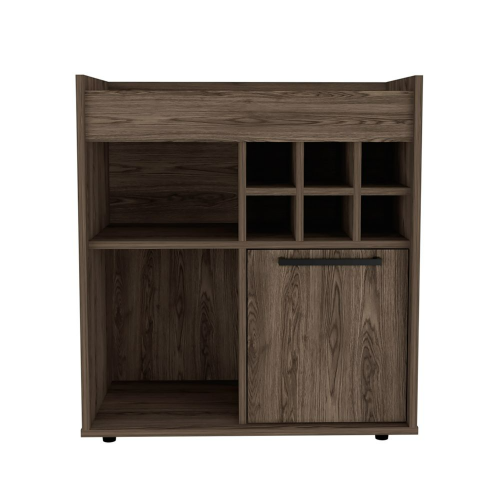 Pasadena Bar Cabinet With Divisions, Two Concealed Shelves, Six Cubbies
