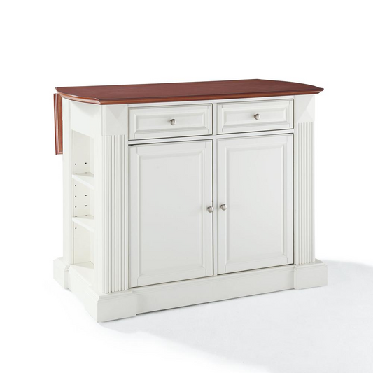 Coventry Drop Leaf Top Kitchen Island White/Cherry