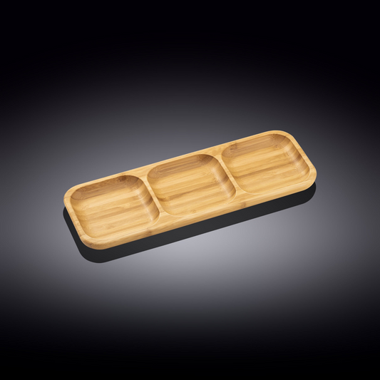 Wilmax Bamboo Wood Divided Dish 13" X 4.5" | 32.5 X 11.5 Cm WL-771224/A