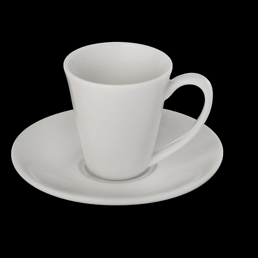 Wilmax [C *] Fine Porcelain 4 Oz | 110 Ml Coffee Cup & Saucer WL-993054AB