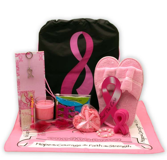 Show You Care-Be Aware Breast Cancer Gift tote - spa baskets for women gift - cancer gift