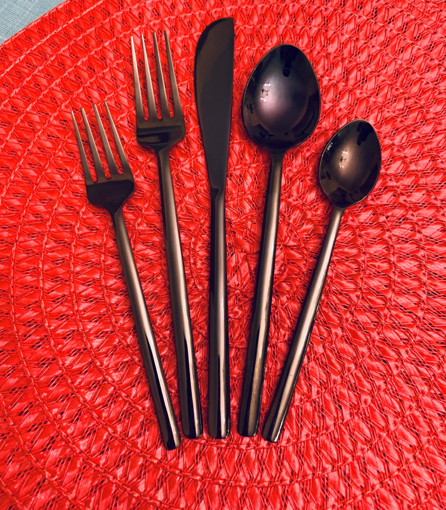 20-PC Black Flatware Set Service for 4