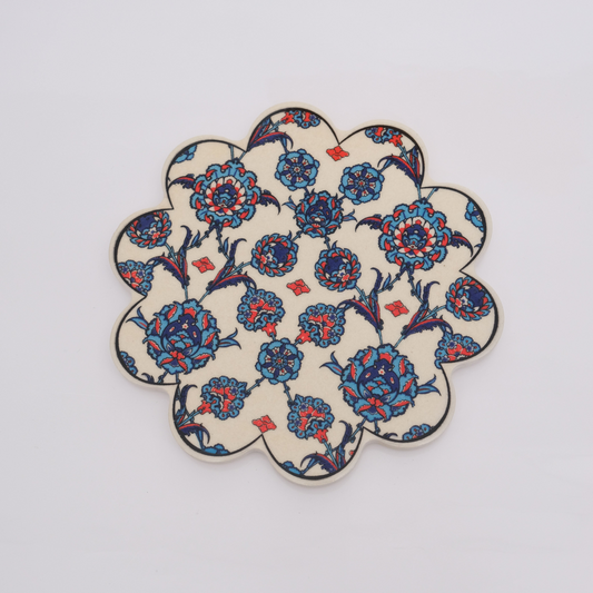 Floral Turkish Unique Ceramic Trivet - Otto Flowers Decorative Tableware