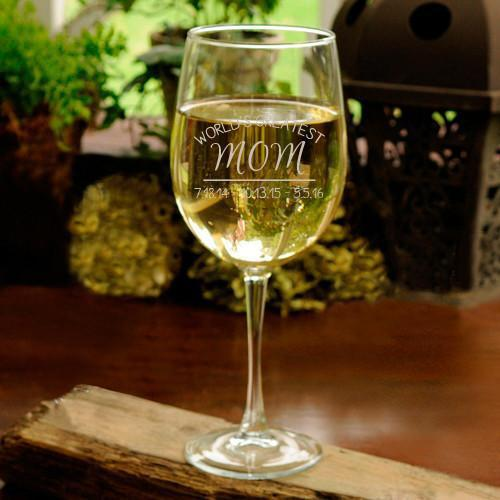 World's Greatest Mom White Wine Glass