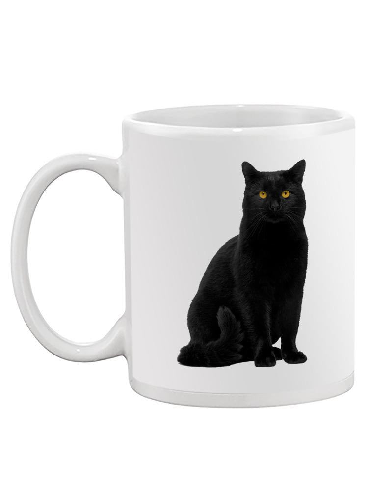 Sitting Black Cat Mug