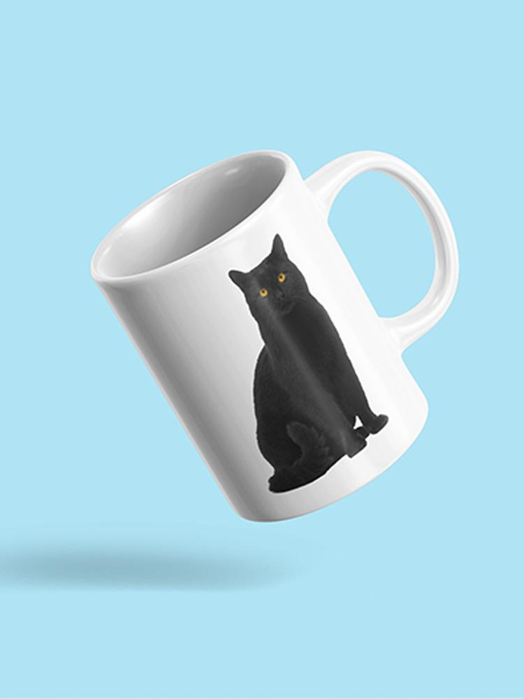 Sitting Black Cat Mug
