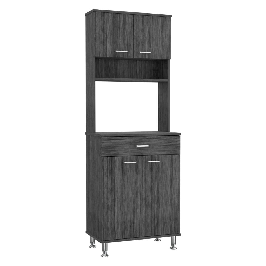 Helis 60 Pantry Double Door Cabinet, One Drawer, Four Legs, Three Shelves