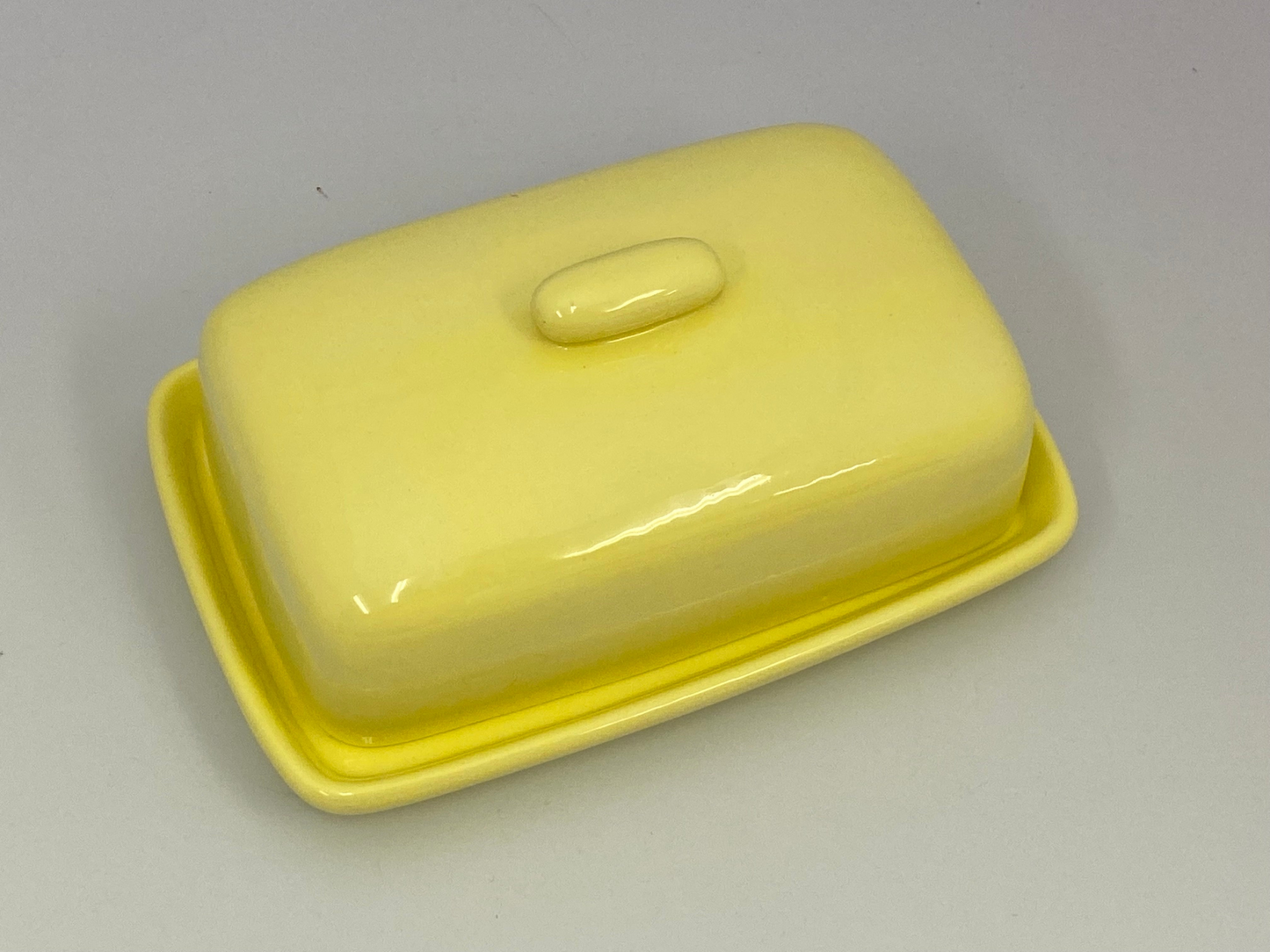 Butter Dish with Butter Yellow Glaze