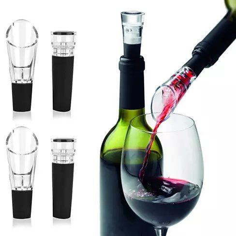 Pour And Preserve Wine Bottle Spouts And Stoppers Set Of 4