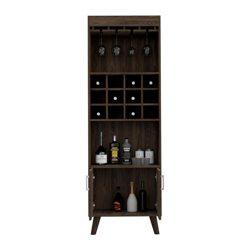 Harvey Bar Double Door Cabinet, Twelve Wine Cubbbies, Two Shelves