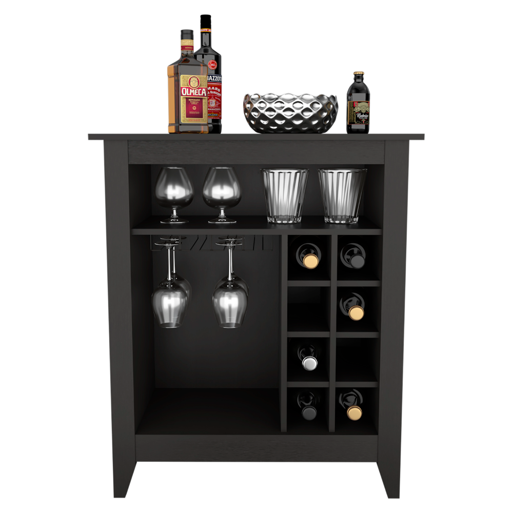 Mojito Bar Cabinet, Six Wine Cubbies, One Open Drawer, One Open Shelf