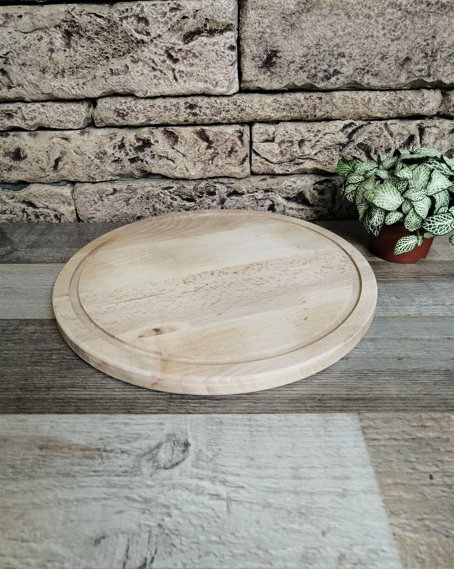 Round Charcuterie Board, Serving Cheese Platter, Wood Serving Tray