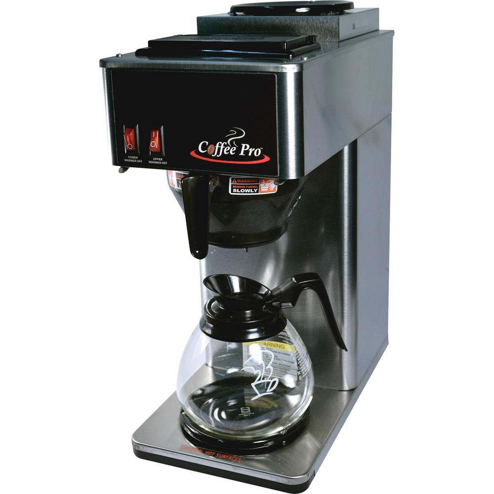 Coffee Pro Two-Burner Commercial Pour-over Brewer - Stainless Steel - Stainless Steel Body