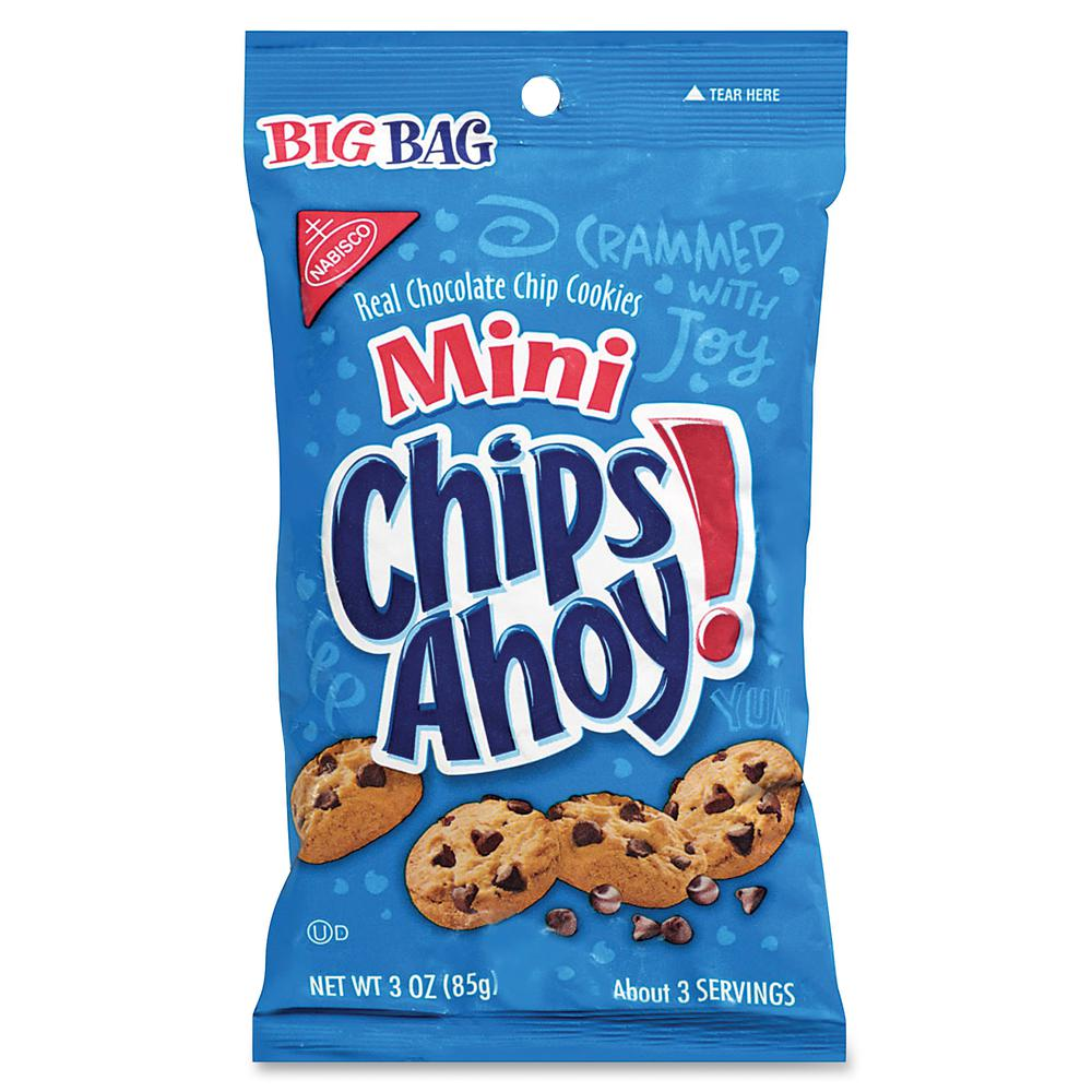 Chips Ahoy! Mini Chocolate Chip Cookies - Chocolate Chip - 3 - 12 / Carton