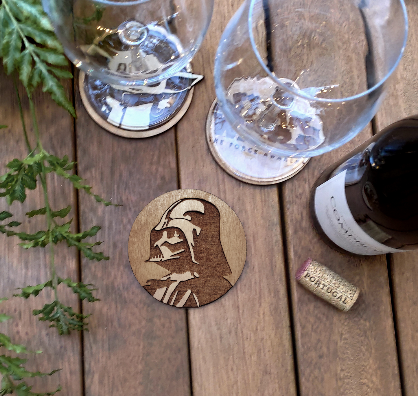 Set of 6 Star Wars Wood Coasters - Baby Yoda - The Mandalorian - Housewarming Gift