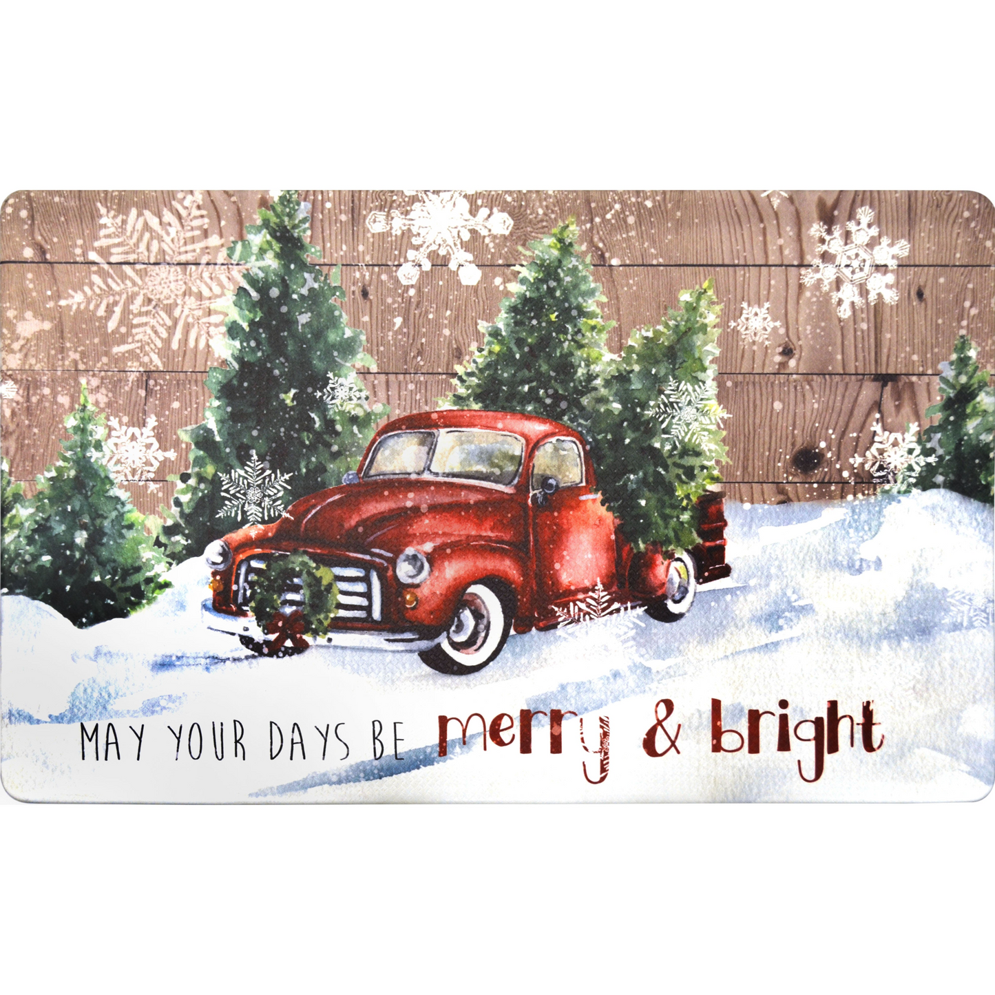 20"x32" Holiday Themed Cushioned Anti-Fatigue Kitchen Mat (May Your Days Be Merry)