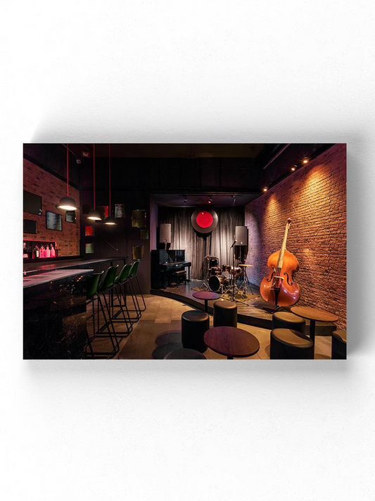 Jazz Bar Interior Wrapped Canvas