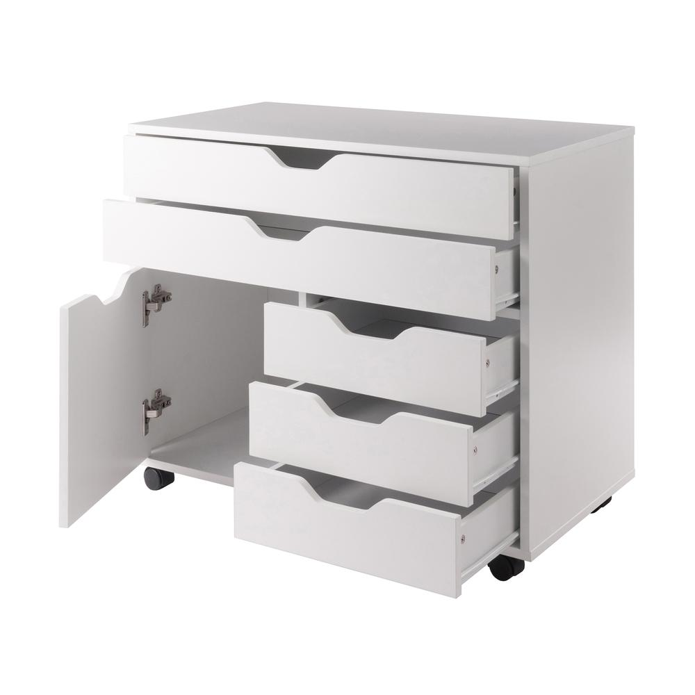 Halifax 3 Section Mobile Storage Cart, White