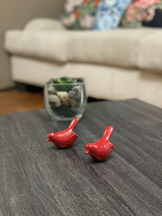 Vibhsa Birds of Health and Happiness Set of 2 (Red)