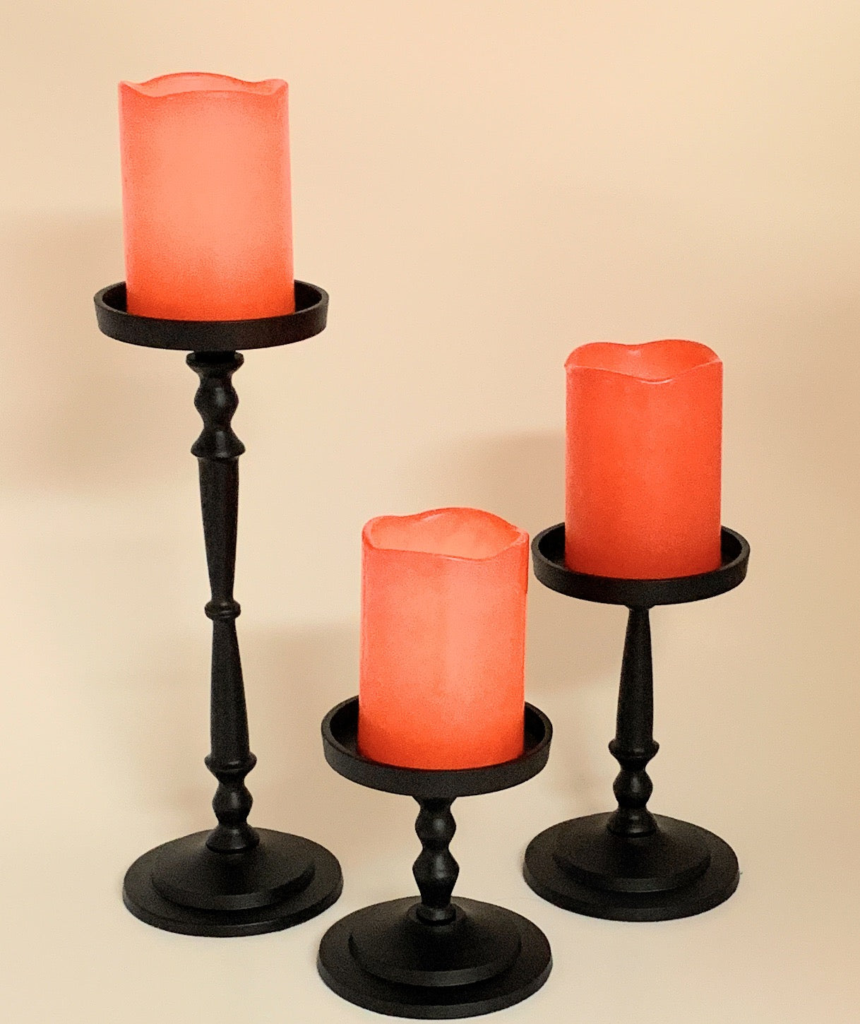 Pillar Candle Holder Set of 3 Black