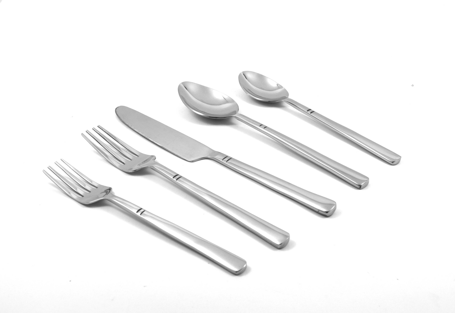 Flatware set of 20 Pieces Silver Plain Design Stainless Steel