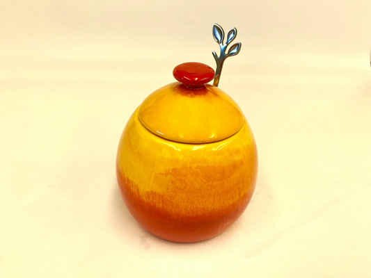 Sugar Bowl - Graduated Red to Yellow Glaze