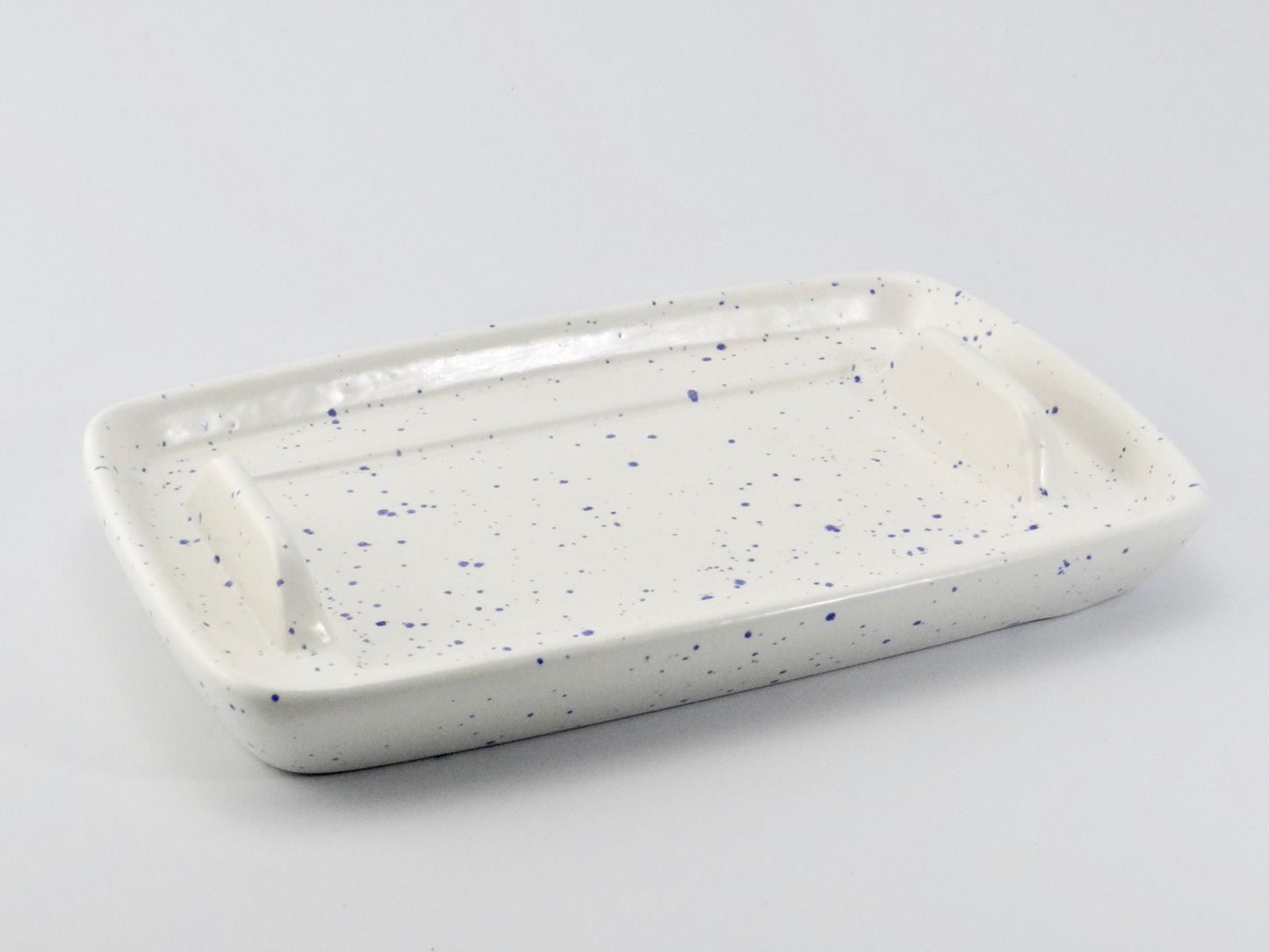 Butter Dish and Sugar Bowl Set - Light Blue Speckled Glaze