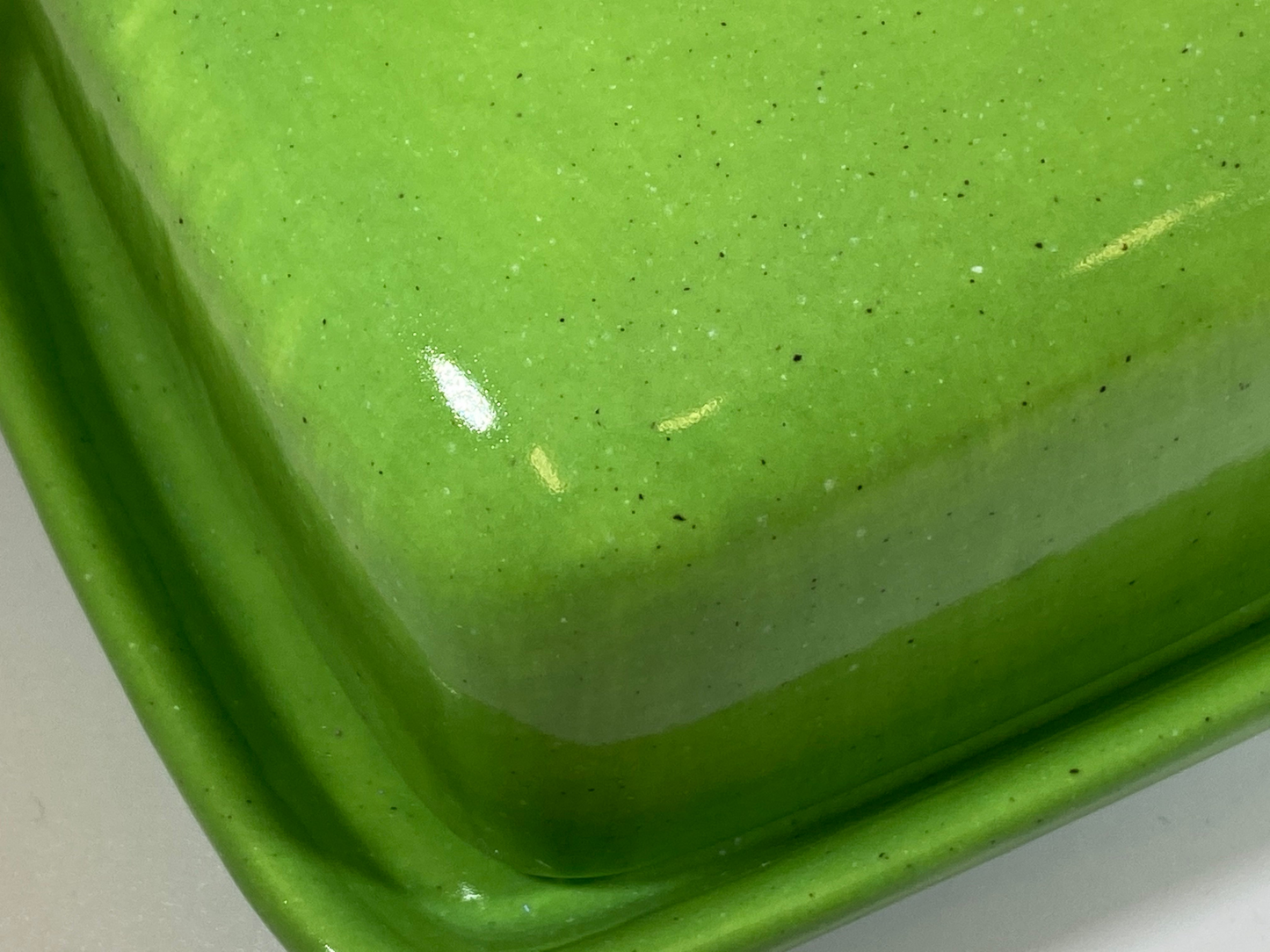 Butter Dish Lime Green Glaze