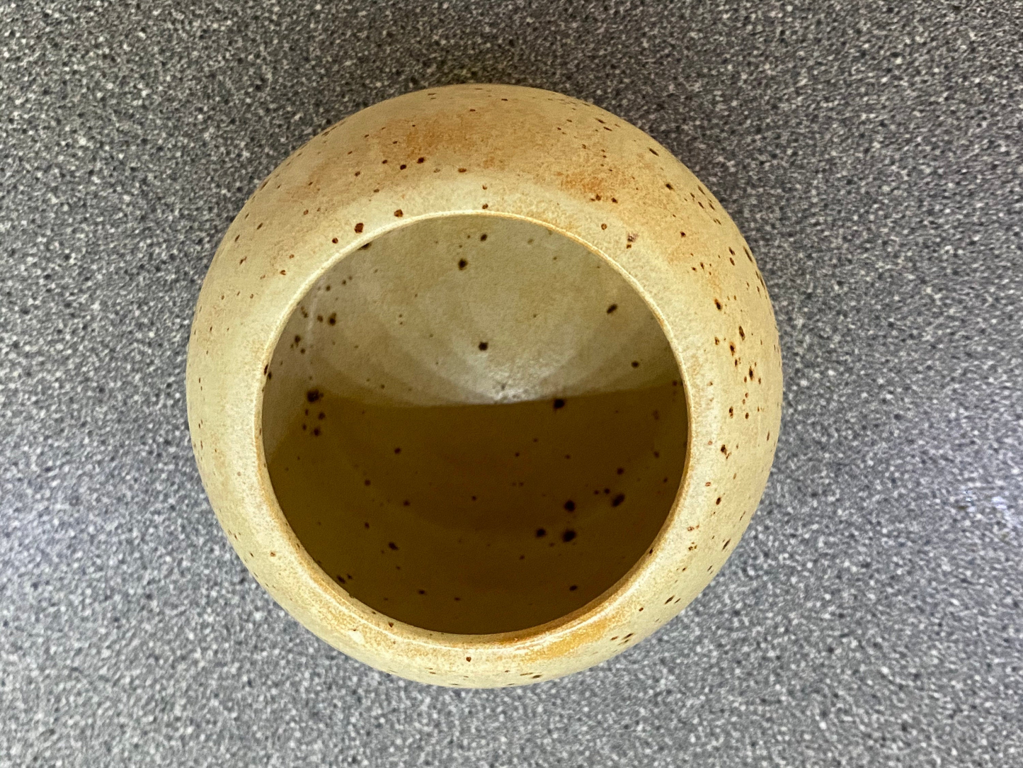 Sugar Bowl, Jam Pot, with Leafy Spoon Oatmeal Glaze
