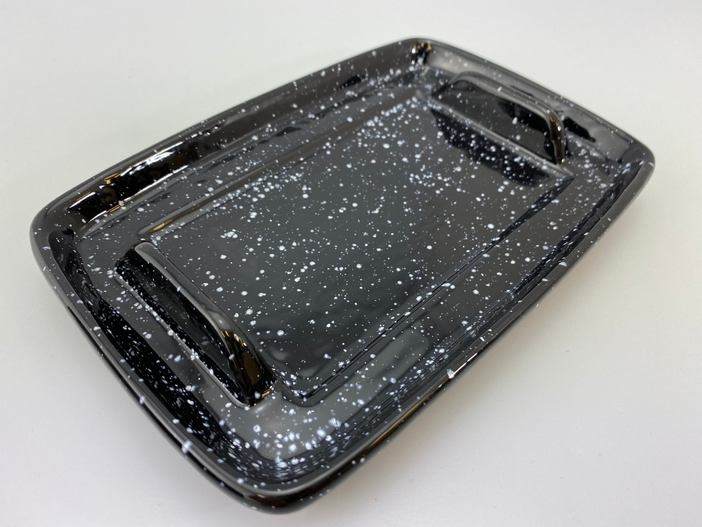 Butter Dish in Speckled Black