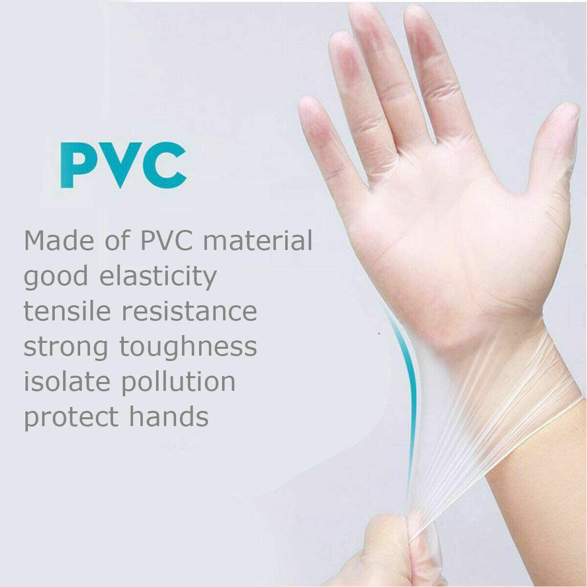 General Purpose Clear Vinyl Disposable Gloves Medium 50 pairs /100 pcs /Box