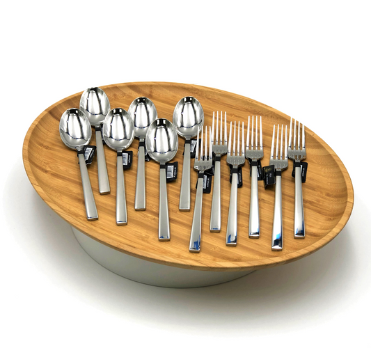 Wilmax 13 Piece 18/10 Stainless Steel Fork And Spoon Dinner Set With A Square Solid Handle WL-555056
