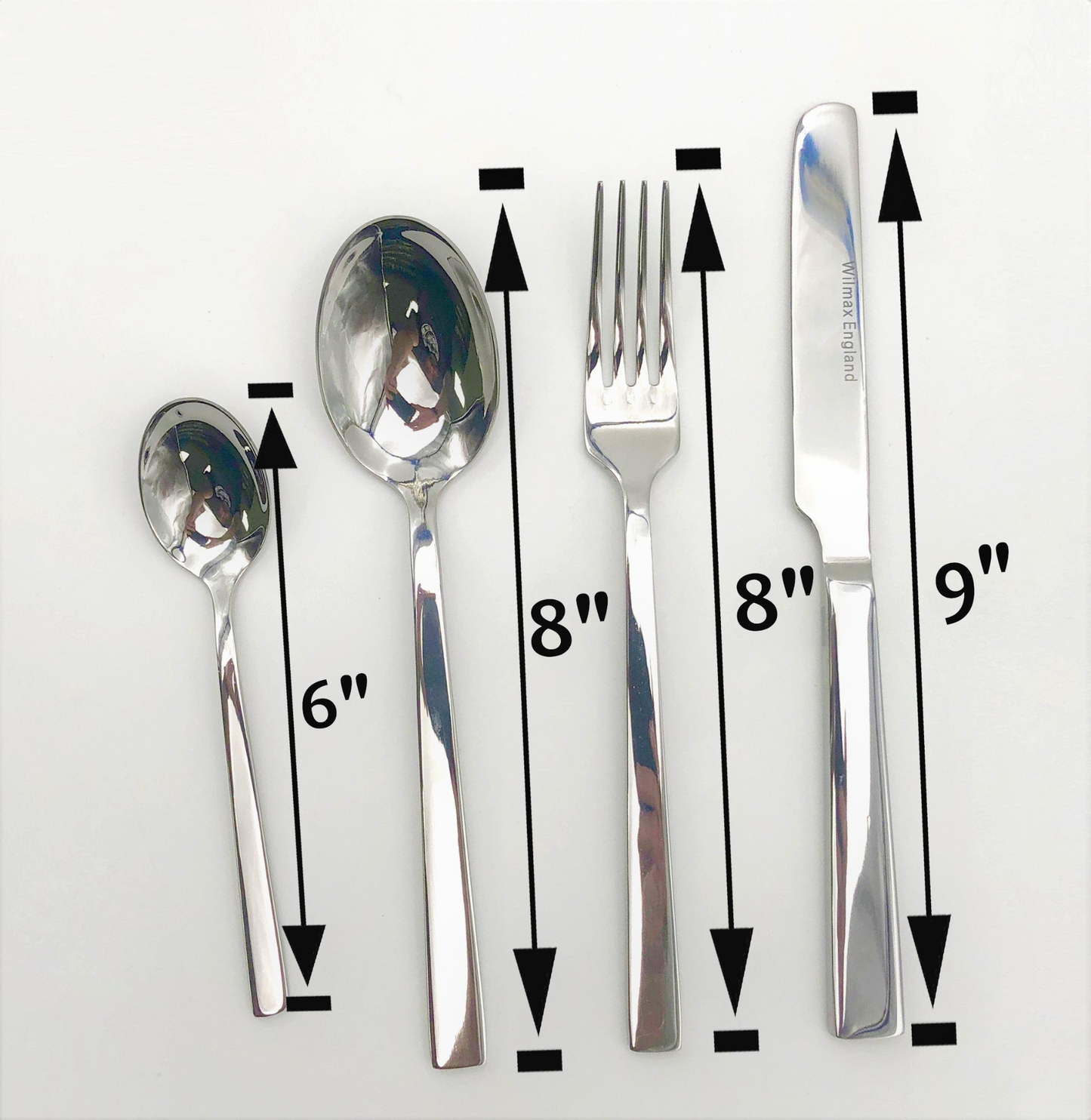 Wilmax Four (4) Piece 18/10 Stainless Steel Dinner Set By Wilmax With A Square Solid Handle WL-555051