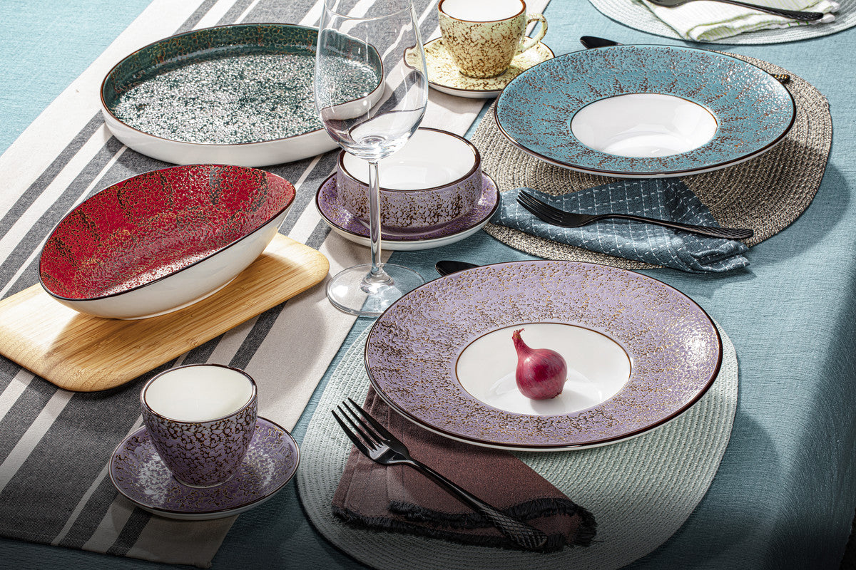 Wilmax Violet / Lavender Porcelain Deep Soup or Salad  Plate 10.5" | 8 Fl Oz | WL-667726/A