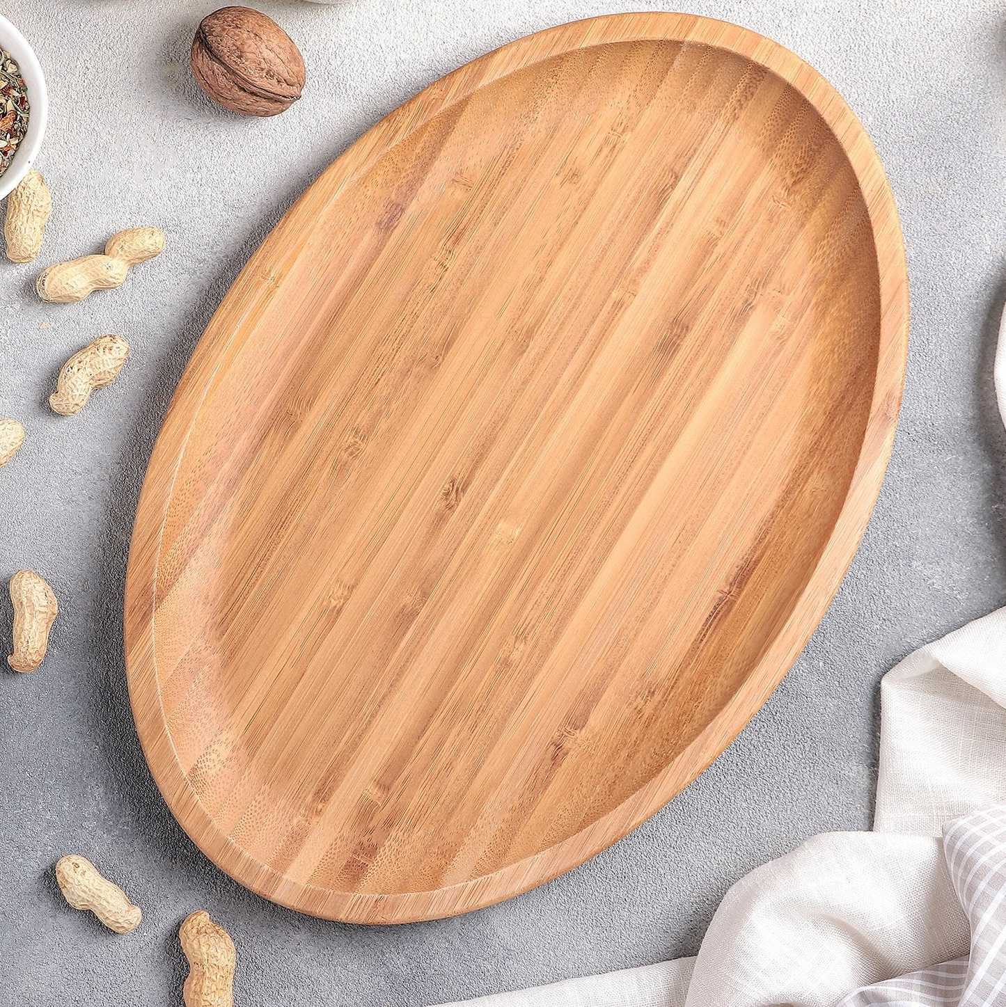 Wilmax [A] Natural Bamboo Oval Platter 18" X 13.25" | 45.5Cm X 33.5Cm WL-771073/A