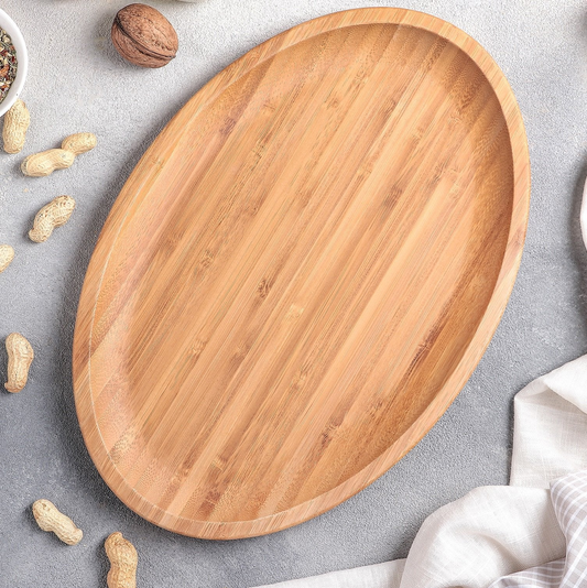Wilmax [A] Natural Bamboo Oval Platter 18" X 13.25" | 45.5Cm X 33.5Cm WL-771073/A