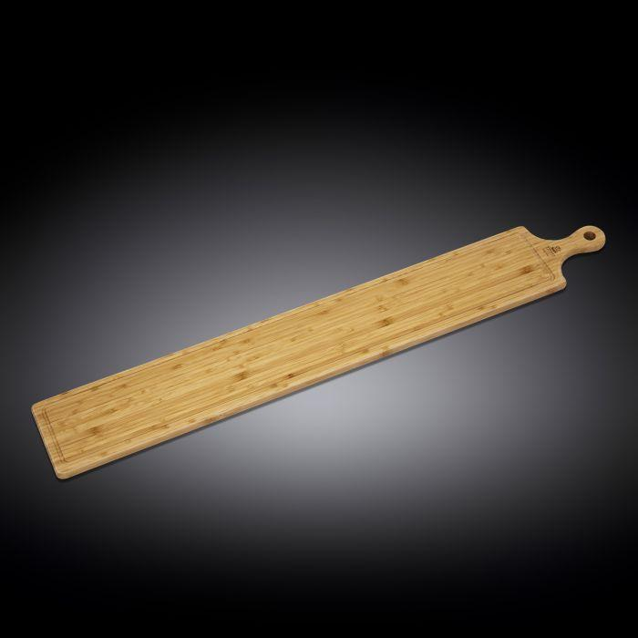 Wilmax [A] Natural Bamboo Long Serving Board With Handle 39.4" X 5.9" | 100 X 15 Cm WL-771134/A