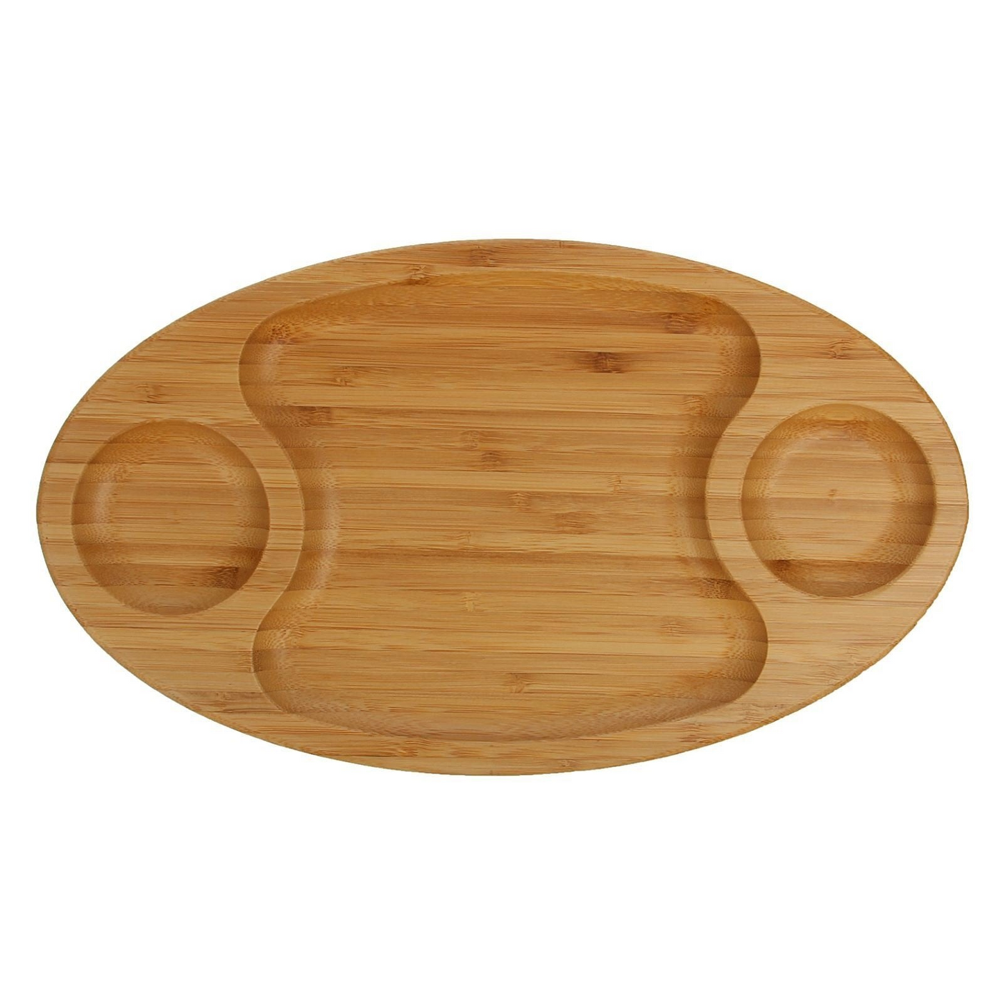 Wilmax Fine Porcelain And Bamboo Serving Tray Combo Set With A Yin Yang 2 Section Saucer WL-555035