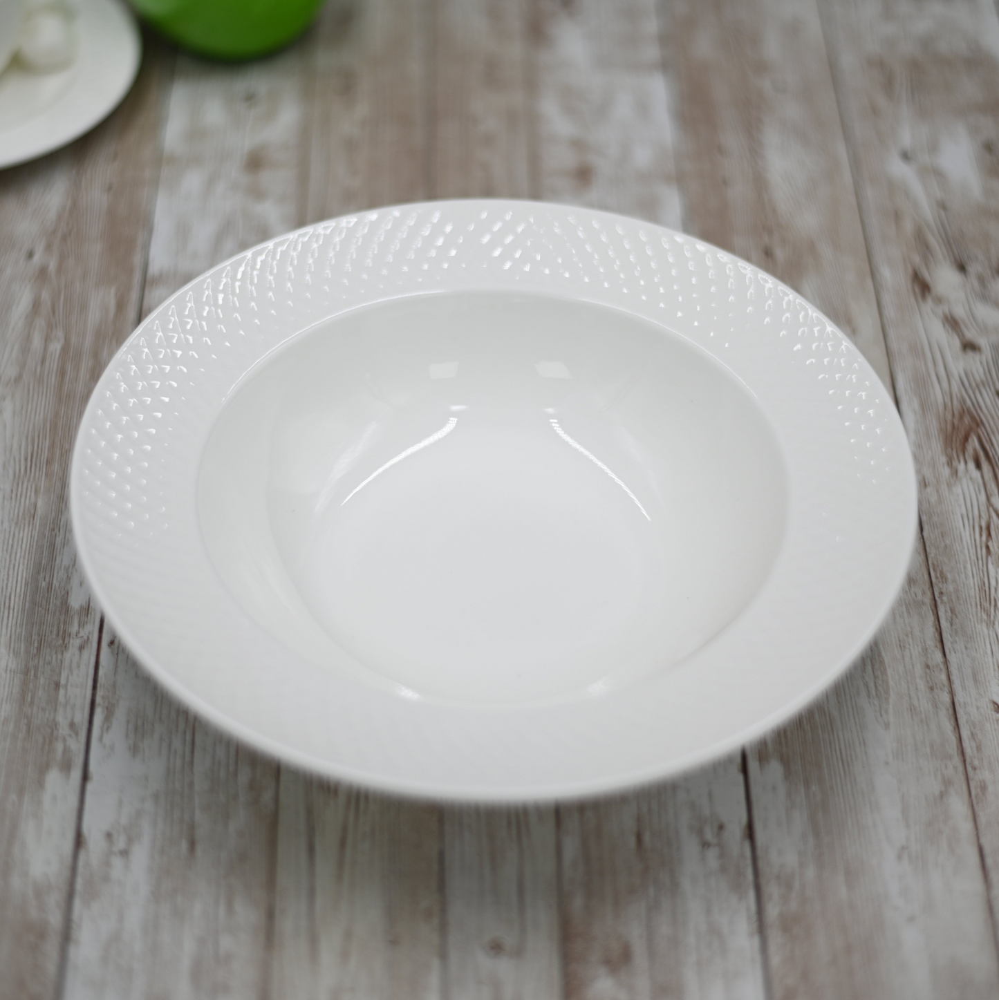 Wilmax Fine Julia Porcelain Deep Plate Dinnerware Set For 6 Including 10" Charger Plate WL-555027