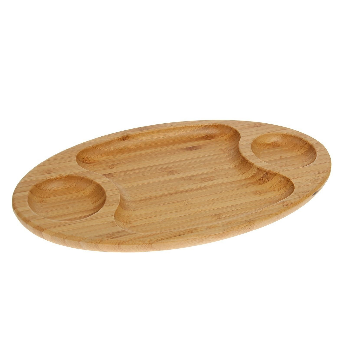 Wilmax [A] Natural Bamboo 3 Section Platter 14" X 8" | 35.5 Cm X 20.5 Cm WL-771039/A