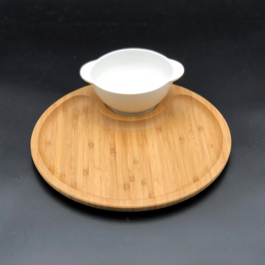 Wilmax Bamboo And Fine Porcelain Set For Single Serve Soup Or Cereal Or Your Favorite Dessert  WL-555021