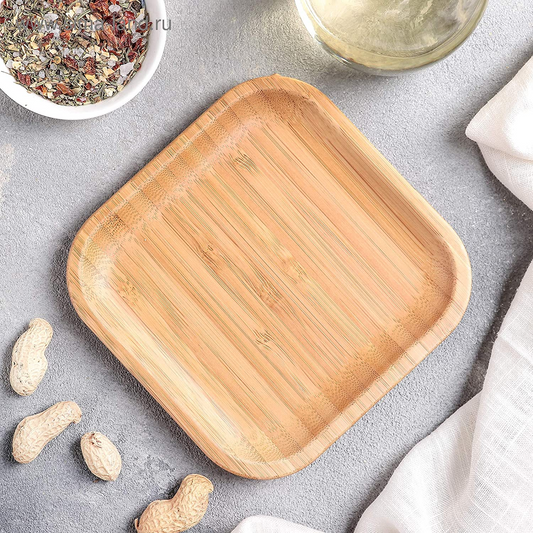 Wilmax Bamboo Wood Square Plate 6" X 6" |For Appetizers WL-771019/A