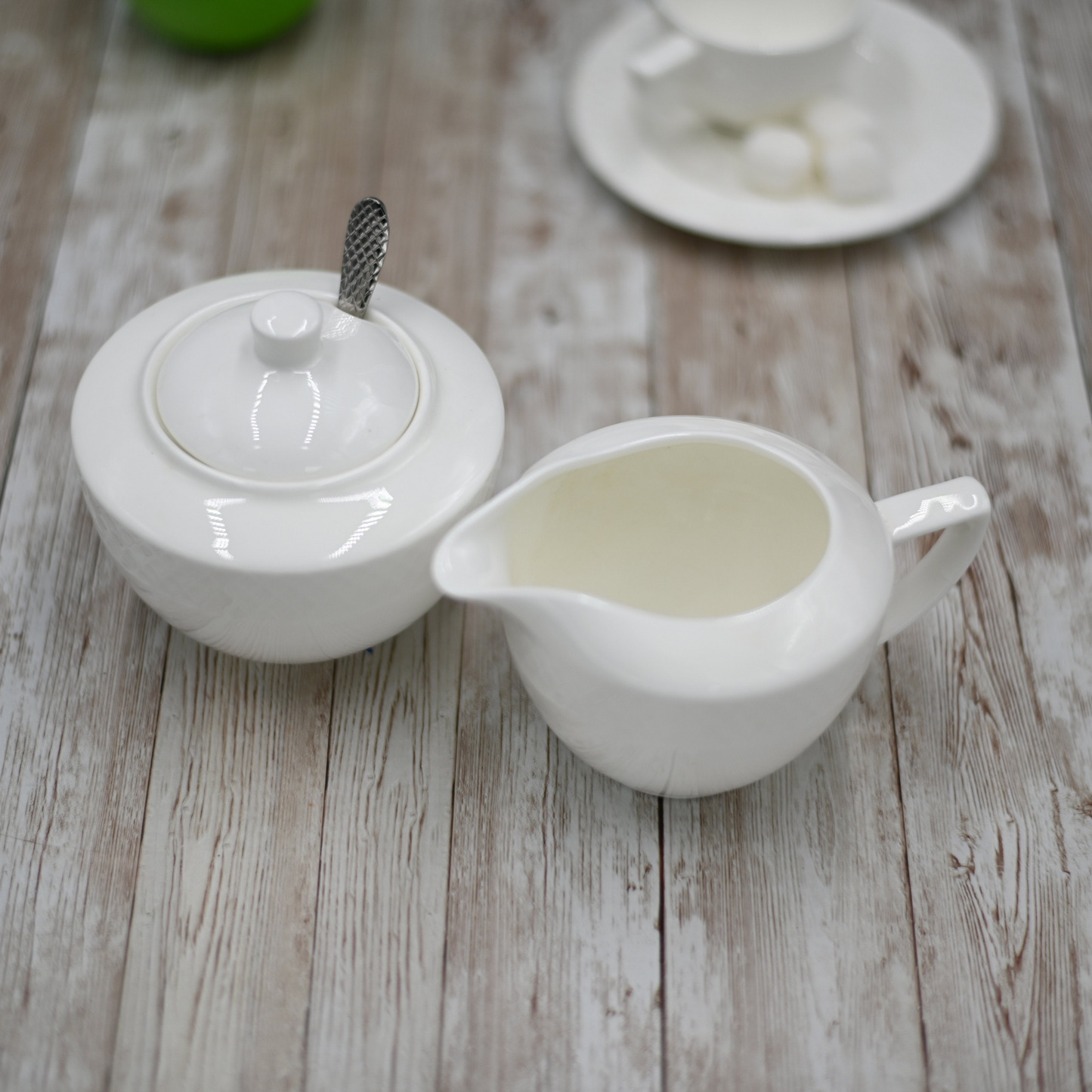 Wilmax [A] Fine Porcelain Sugar Bowl & Creamer Set: Sugar Bowl 11 Oz | 340 Ml  & Creamer WL-880112/2C