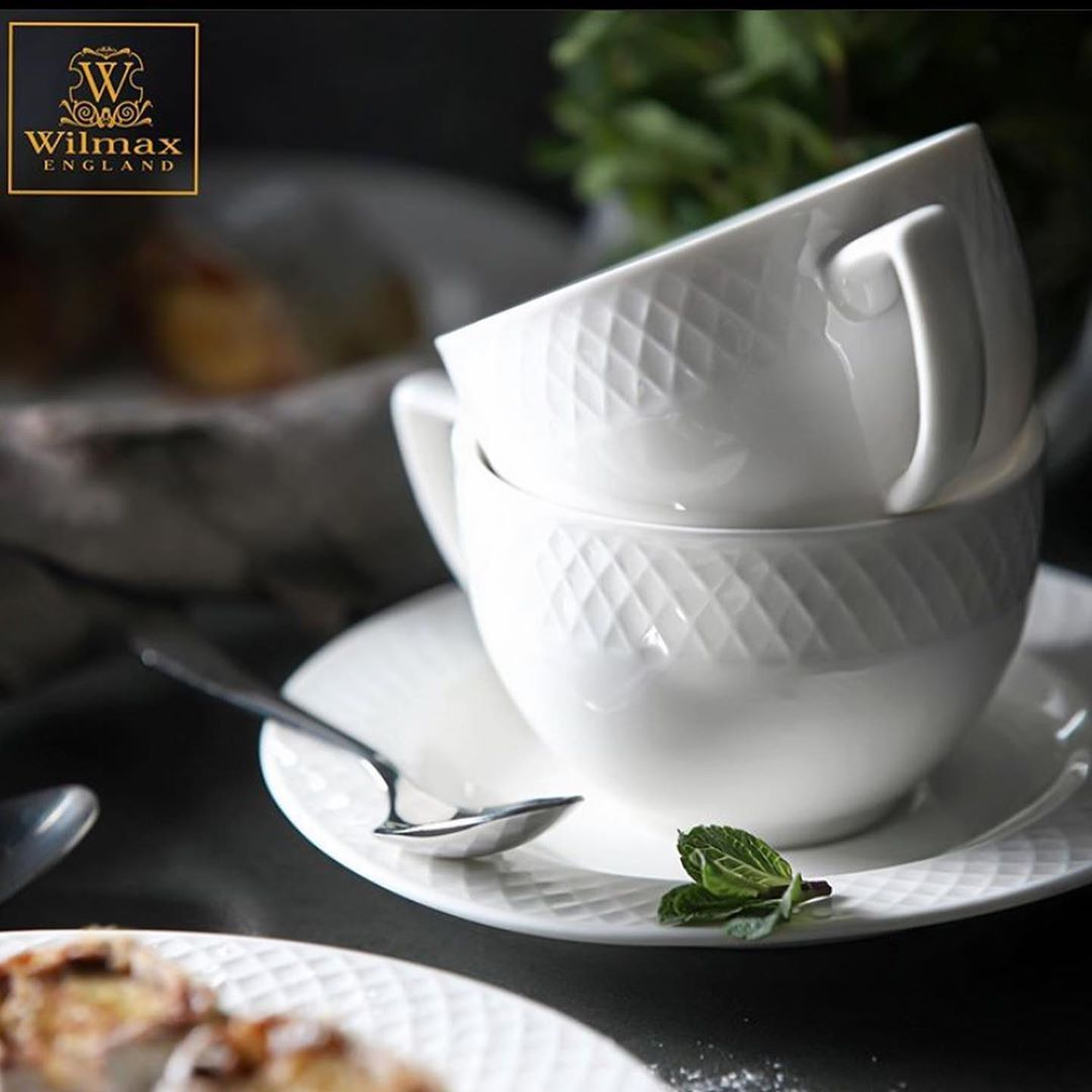 Wilmax [A] Fine Porcelain 6 Oz | 170 Ml Cappuccino Cup & 5.5" Saucer Set Of 6 In Gift Box WL-880106/6C