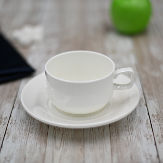 Wilmax [A] Fine Porcelain 7 Oz | 220 Ml Tea Cup & Saucer WL-993008AB