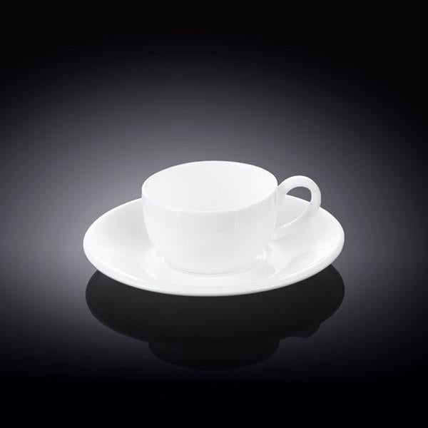 Wilmax [A] Fine Porcelain 3 Oz | 100 Ml Coffee Cup & Saucer WL-993002AB