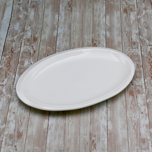 Wilmax Fine Porcelain White Oval Plate / Platter 12" | 30.5 Cm WL-992022/A