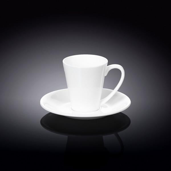Wilmax [C *] Fine Porcelain 4 Oz | 110 Ml Coffee Cup & Saucer WL-993054AB